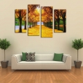 luxry frameless 4 panels golden trees canvas print painting for modern home decorations wall art picture artwork