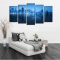 luxry unframed 5 panels green city picture hd canvas print painting artwork wall art canvas painting whole for home decor