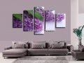 purple flowers 5 panels/set hd canvas print painting artwork for living room wall decorative painting unframed