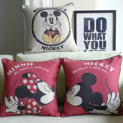 retro red and white mickey and minnie mouse cushion cover cartoon cushion pillow for car home decor pillowcases 45*45cm 3pcs/lot