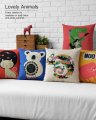 whole 45*45cm simple cartoon cushion pillow home decor linen vintage cushion