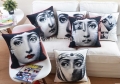 6pcs/lot women face cushion cover set famous star portrait pillow case home decoration sofa office car cushion cover gift