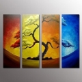 abstract tree hand painted 4 pieces group oil painting on canvas tds-th227