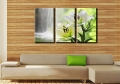 beautiful white lilies and waterfalls 3 panels/set hd picture canvas print painting art work