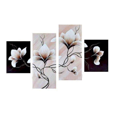 big hand-painted large size modern wall art home decor abstract flower oil painting on canvas bombax ceiba on pink brown