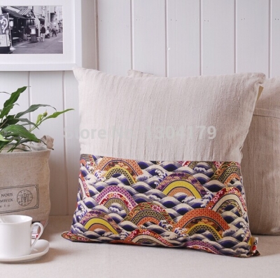 euphoria brand home decor new cushion cover pillow shell blue teal yellow colors ikat geometric design 18" x 18" 45cm * 45cm