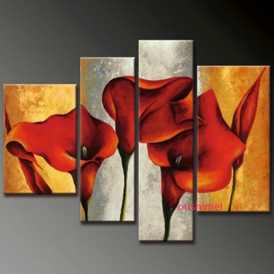 handmade abstract pictures on canvas landscape lily flower oil painting wall art decor paintings wall pictures for living room