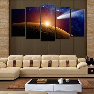 luxry 5 panels(no frame)space planet modern home wall decor painting canvas art hd print painting canvas wall picture for home d