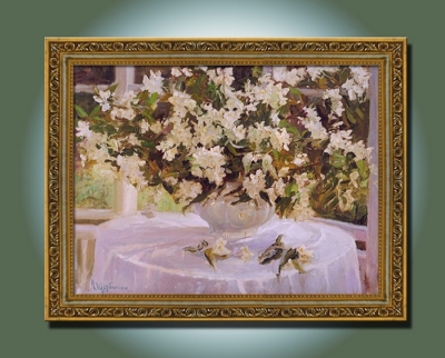 mly (21) hand-painted artwork flowers still life oil-paintings on canvas decorative oil painting