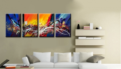 sell 4pcs abstract hand painted home wall decor art oil painting on canvas for living room