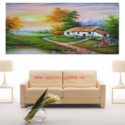 shipment handmade oil painting sofa wall background paintings mural landscape island cottage room canvas sunrise art