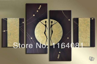 hand painted landscape oil painting on canvas 4pcs/set whole and beautiful oil paintings