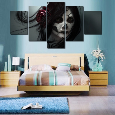 2016 framed printed skull girl hd movie painting on canvas room decoration print poster picture canvas