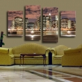 4 panel beautiful city night large hd picture home wall decor canvas print painting for house decorate without frame