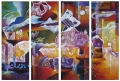 abstract hand painted 4 pieces group oil painting on canvas tds-th027