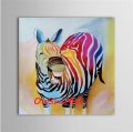 hand painted abstract animal pictures canvas art oil painting funny colours zebra wall picture decor for living room craft