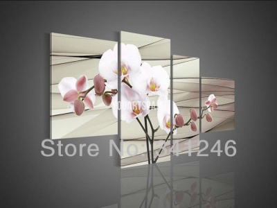 hand-painted hi-q modern wall art home decorative flower group oil painting on canvas pink white magnolia 4pcs/set no framed