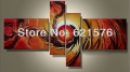 hand-painted modern hang wall art picture living room home decor abstract rise of the phoenix oil painting on canvas 4pcs/set