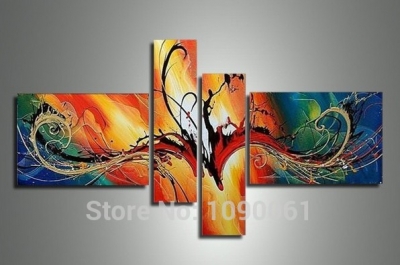 hand painted unique gift modern abstract acrylic paintings 4 panel canvas picture art large wall decor sets with no frame