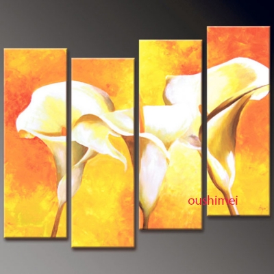 hand painted wall art lily flowers painting modern acrylic canvas oil painting on canvas landscape group of yellow pictures