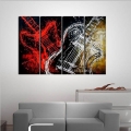 handmade 4pcs modern pictures on canvas music oil painting for living room wall art red white guitar craft still