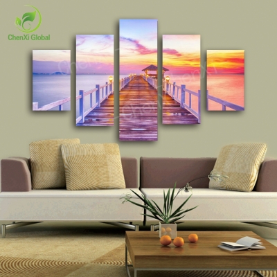 multi combination modern sea beach bridge oil painting seascape cuadros home wall picture for living room printed unframed