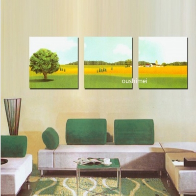 mural decor picture paintings handmade spring landscape yellow pictures for living room canvas art