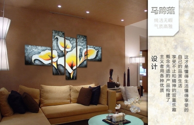 selling 5 piece group of abstract canvas art paintings decorative calla lily painting sofa wall background paintingsflowers