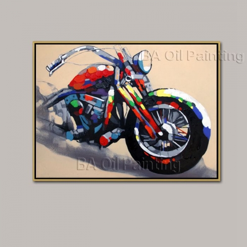 1pcs canvas modern wall painting handpainted motorcycle home decoration art picture paint on canvas modern abstract painting