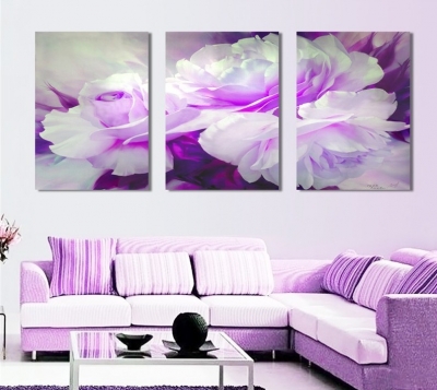 3 piece wall art white purple lover flower big perfect canvas wall art on canvas picture modern picture home decor