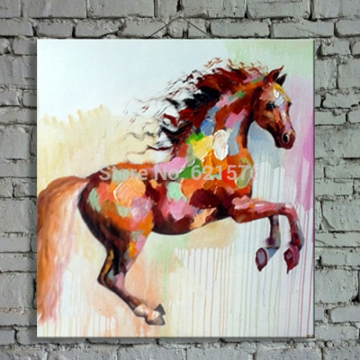 hand-painted modern european wall art picture for living room home decor abstract steed horse oil painting on canvas art framed