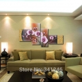 hand-painted modern home decor abstract wall art picture golden pink flower canvas art oil painting on canvas