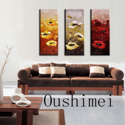 hand painted oil painting group of abstract paintings knife flower painting for living room decor wall art hang pictures