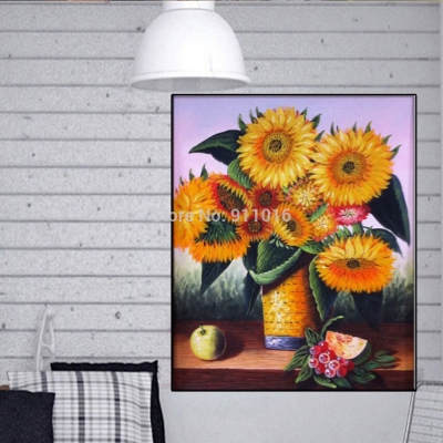 hand painted wall picture on canvas high q. sunflower paintings for living room decor painting home decor flowers oil painting