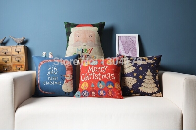 linen cotton christmas gift cushion cover /pillow cover /decorative sofa pillow /cushion/pillow sham/pillowcase