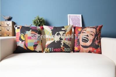 monroe audrey hephurn chaplin decorative throw pillow cushion covers /capa de almofada decorativas