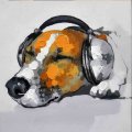 new handmade wall painting music dog paintings picture on canvas abstract home decor animals oil painting hang pictures