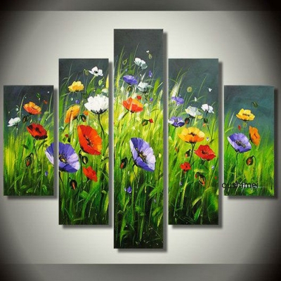 hand-painted oil painting abstract art home decoration flowers el decor wall art picture group of paintings