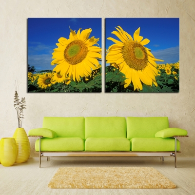 2 piece big sunflower modern home wall decor canvas picture art hd print painting on canvas artwork