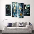 4 panel large hd city night view wall picture decorative art print painting on canvas for living room wall unframed home decor