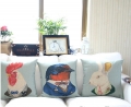 45cm*45cm cotton & linen throw cushion cover burlap pillow cover animals zebra rhinoceros 4pcs