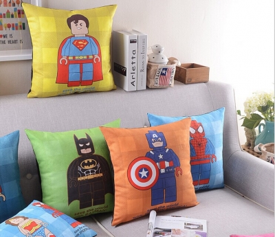 4pcs/lot plush whole supper men and hero cotton sofa cushion cushion pillows decorate pillow cover,