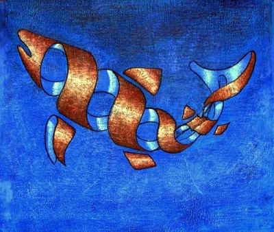 abstract fish hand painted oil painting on canvas tds-cx427---50x60cm