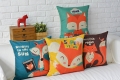 christmas gift forest mushrooms owl fox hedgehog flower cat fish pattern linen cushion cover throw pillow case