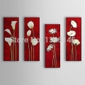 hand-painted flower abstract el decoration paintings on canvas kitchen decoration 4 piece wall art no frame