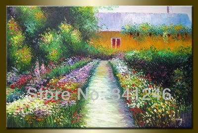 hand-painted hi-q huge size modern wall art home decor farm life rustic country scenery oil painting on canvas flower gardens