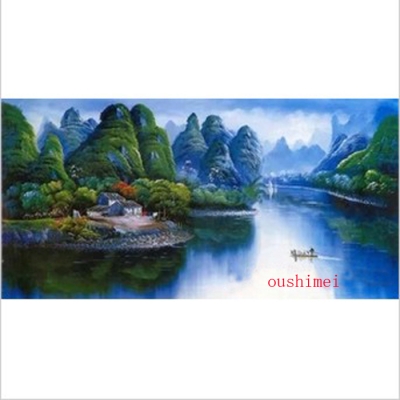 handmade pictures guilin landscape in china home decor on wall oil painting on canvas famous chinese mounatin water view art