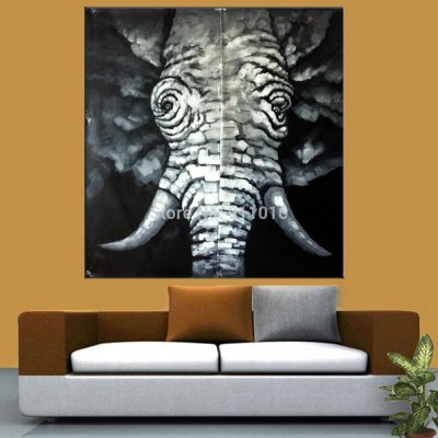 handmade wall picture on canvas modern balck and white elephant paintings abstract animals painting home decor oil painting