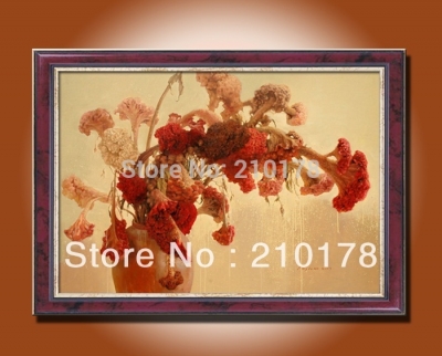 jw (3) hand-painted artwork flowers still life oil-paintings on canvas decorative oil painting