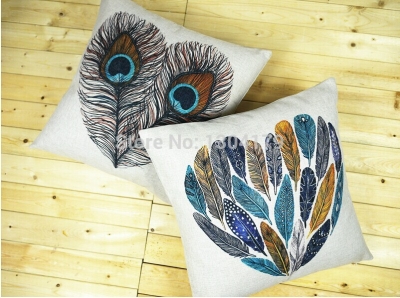 linen creative cushion cover/throw pillow cover for sofa feather 45*45cm